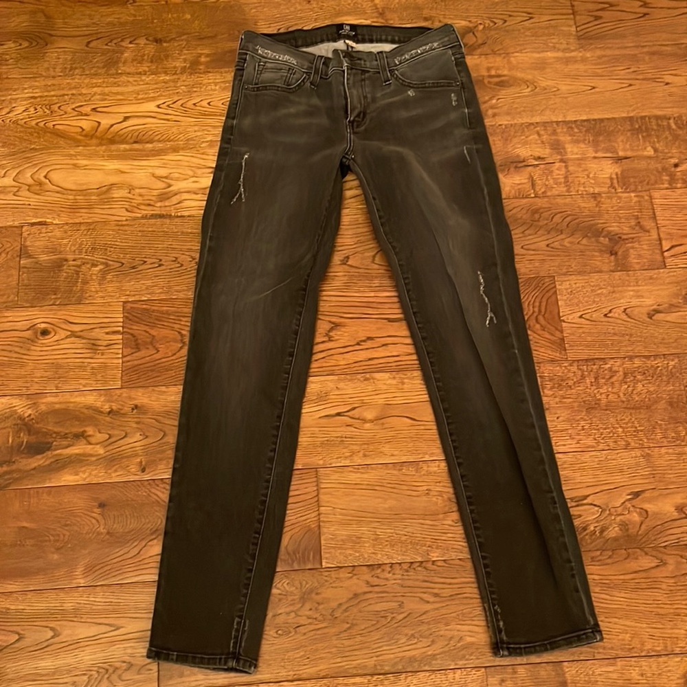 Black washed denim skinny jeans